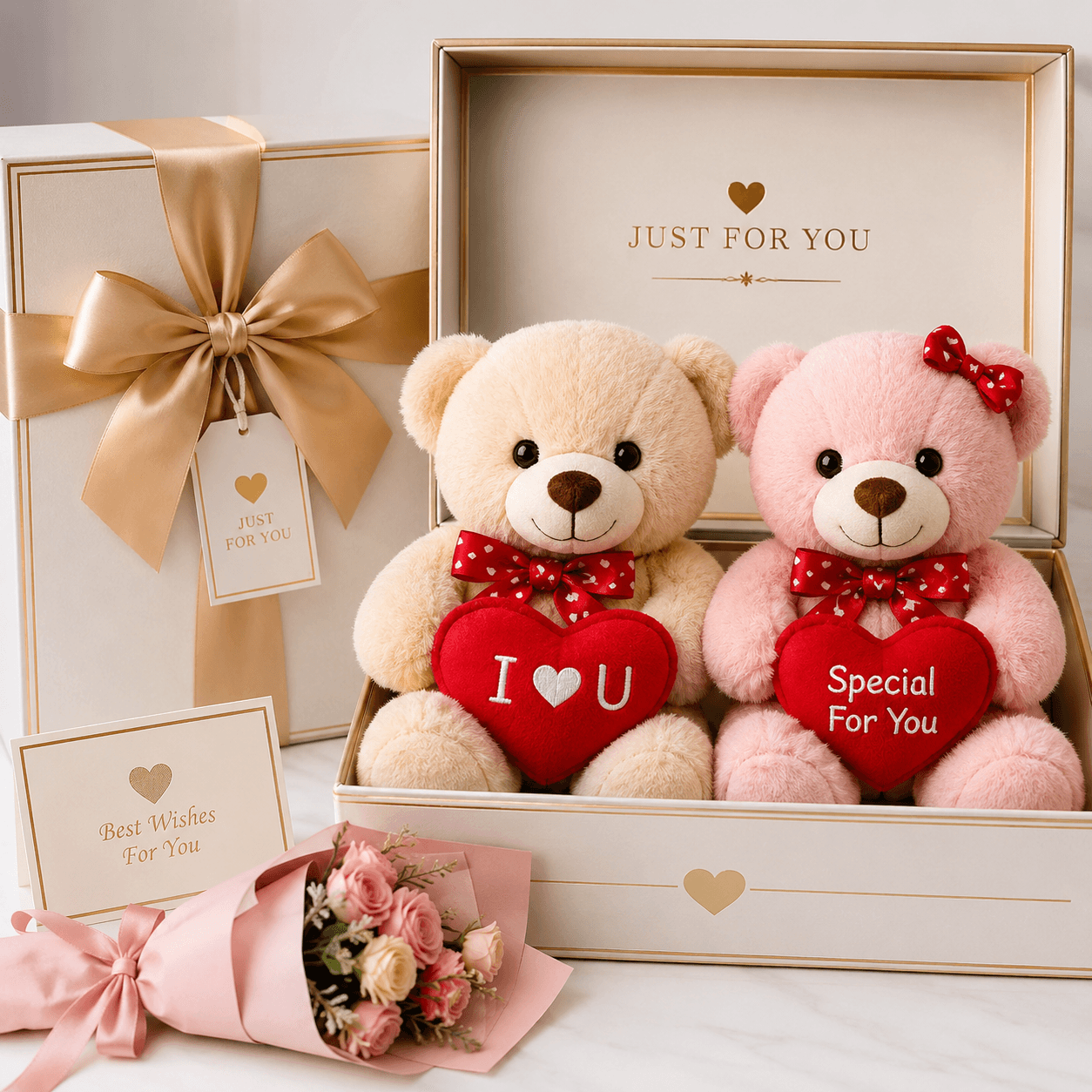 Premium Couple Teddy Gift Set